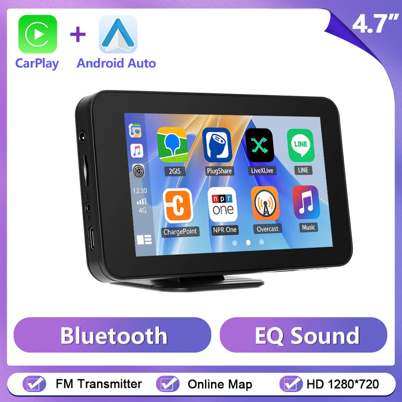 Podofo "Portable Car MP5 Player Wireless Carplay Android Auto Universal Multimedia Video Player Mirrorlink BT USB FM Radio