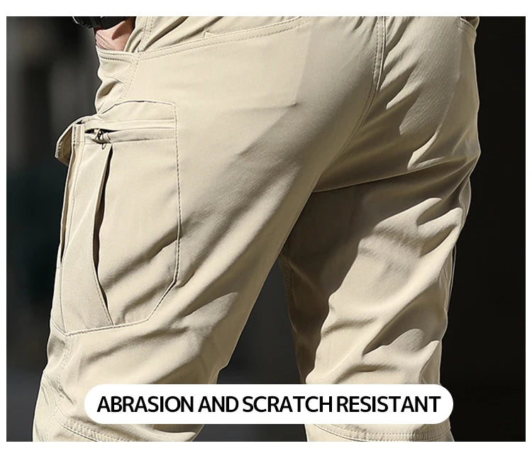 Cargo Pants Hiking Men Outdoor Waterproof Multi-pocket Tactical Trousers Camping Spring Autumn Combat Rip-Stop Work Pant