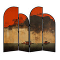 Traditional hand-painted lacquer painting entrance living room folding mobile blocking screen partition