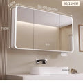 Minimalist Modern Arc-shaped Smart Bathroom Mirror Cabinets Home Furniture Wall-mounted Bathroom Mirror Cabinet with Lighting b