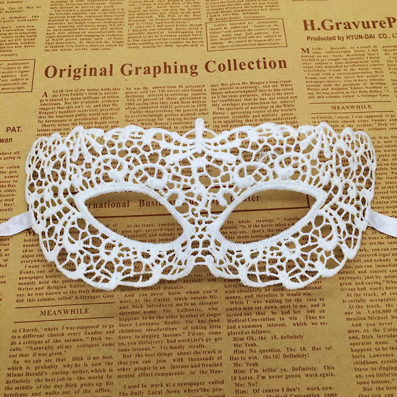 1pcs Hot Sale White Sexy Lace Half Face Masks Various Styles Halloween Masquerade Party Dance Mask Costume