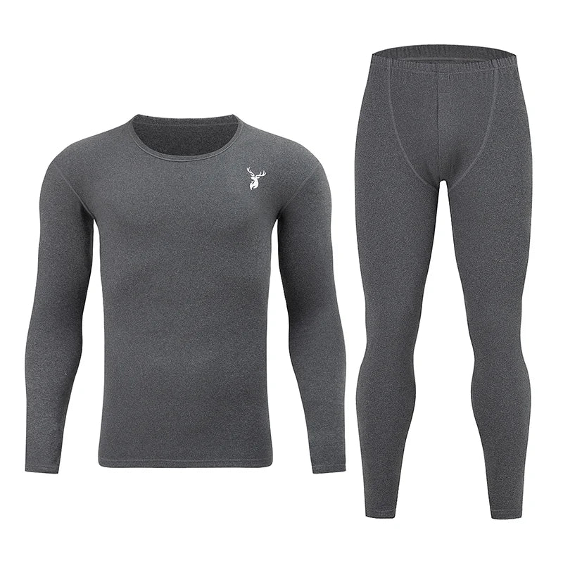 2-Piece Men's Autumn And Winter Warm Suit With Deer Head Print For Youth Sports And Leisure Loose And Comfortable Autumn Clothes