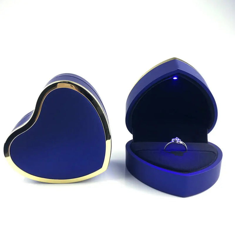 Led Jewelry Ring Box With Llight Luxury Crown Earrings Pendant Storage Display Proposal Wedding Gift Box Jewelry Organizer Box