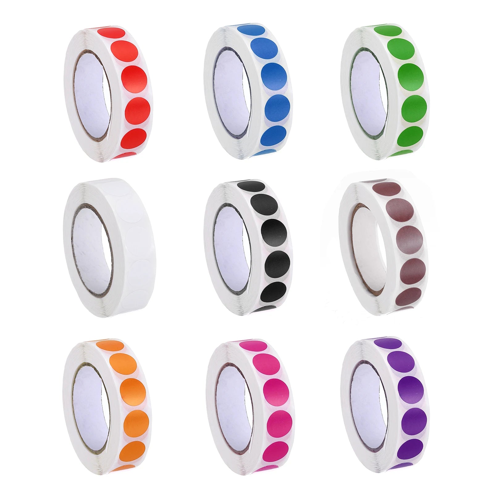 1000Pcs Colored Dot Stickers Color Coding Labels Blank Circle Stickers Adhesive Round Price Stickers for Office 12.7mm 19mm 25mm