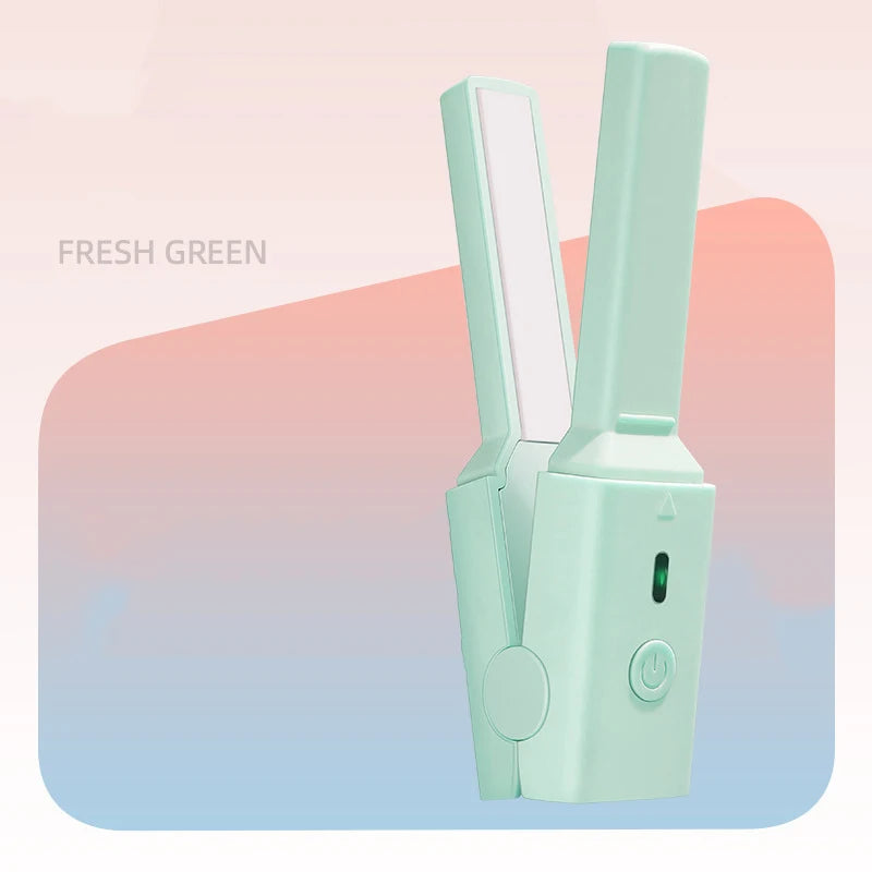 Portable Mini Cute USB Straight Hair Stick Hair Straightener Dormitory Small Power Splint Fluffy Bangs Straight Hair Curling