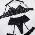 Lingerie Set Transparent Bra Set Hot Erotic Sexy Costumes Solid Color Underwear Seamless Bra Thong Garters Sexy Lingerie Sets