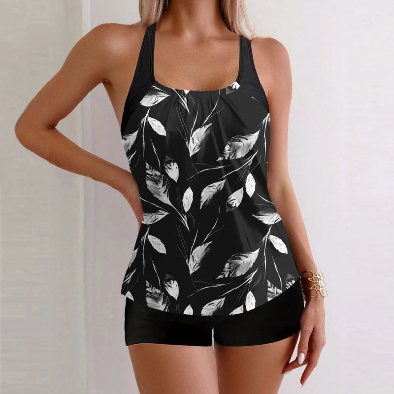 High Waist Tankini Sexy Women's Bikini Set Black Swimwear | SAMAG