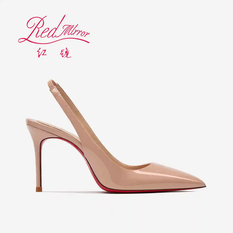 Heeled sandals Red Shiny Bottoms Naked color luxury Hollow 2026 New Elegant High Heels Sexy Slingbacks Ladies Shoes Women shoes