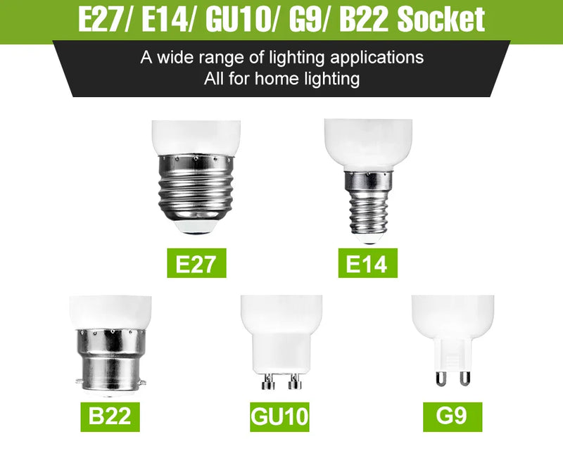 E27 LED Corn Bulb E14 Lamp GU10 Spotlight G9 Ceiling Chandeliers 220V Indoor Home Bedroom Living Room B22 Lights Cool/Warm White