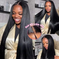 13x4 13x6 HD Transparent Lace Front Wigs Brazilian Straight Human Hair 250% Full Density Pre Plucked Natural Hairline Baby Hair Soft Wigs for Women