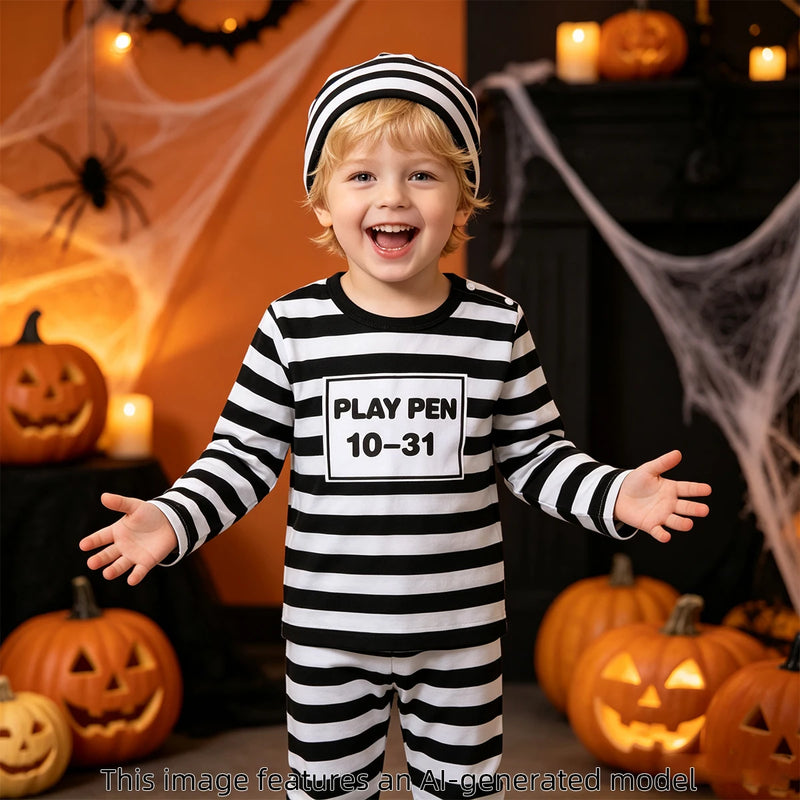 Baby Prisoner Clothes Sets Toddler Boys Halloween Cosplay - View 3 | SAMAG