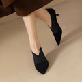 Summer fashion pointed high heels suede women's party office casual comfortable thin high heels brand design large size 42