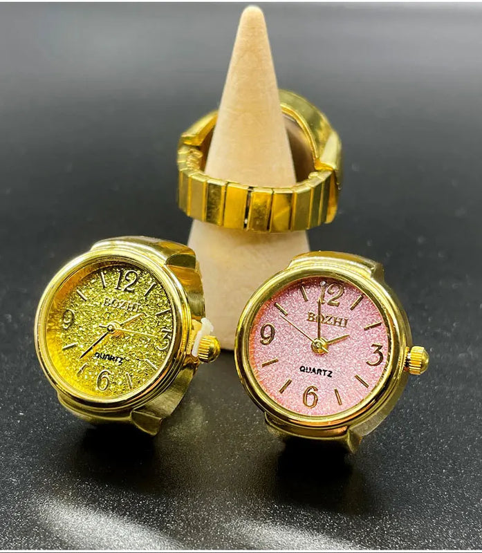 Kiss Jewelry Women Men Vintage Classic Finger Watch Rings Punk Stretchy Strap Quartz Watches Clock Ring Hip-hop anillos 2023