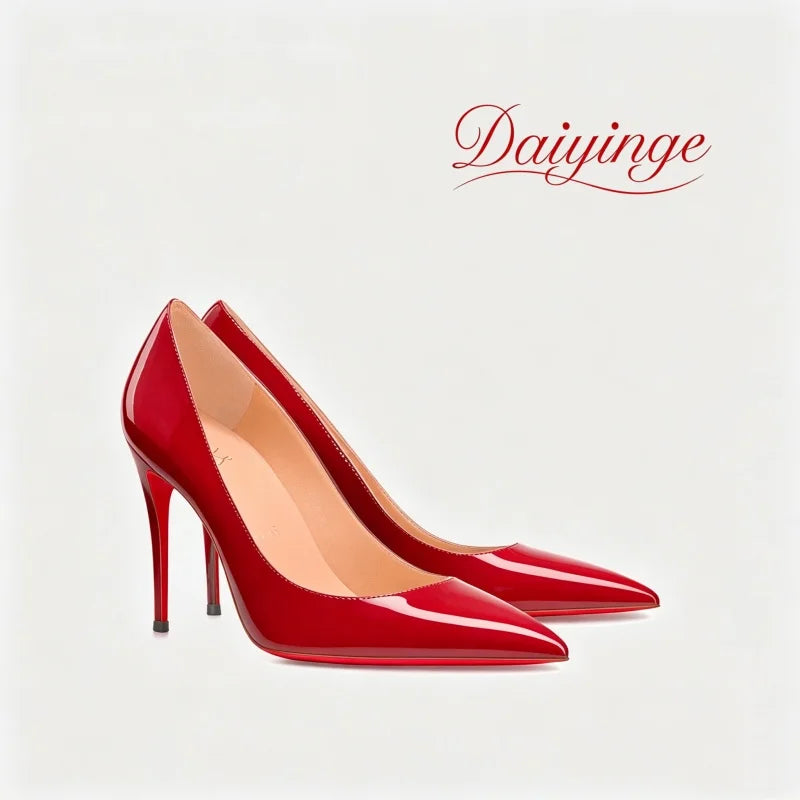 Heels For Ladies 2026 New Luxury Designer High Quality Red Bottoms High Heels Pointed Toe Stiletto Pumps 12 cm Sexy Dress Shoes