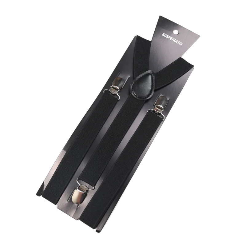Unisex Elastic Leather Suspenders Braces Men Women Gift Black Blue Red Adjustable Straps for Wedding Suit Skirt Accessories