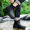 Wear resistant thick soled water boots, military green river tracing men's short boots, rain boots, waterproof men's water shoes