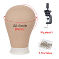 Alileader Canvas Block Poly Head Wig Making Head Weft/Wig Display Styling Mannequin Head Manikin Head Dryer20.5" 21"22.5"23inch