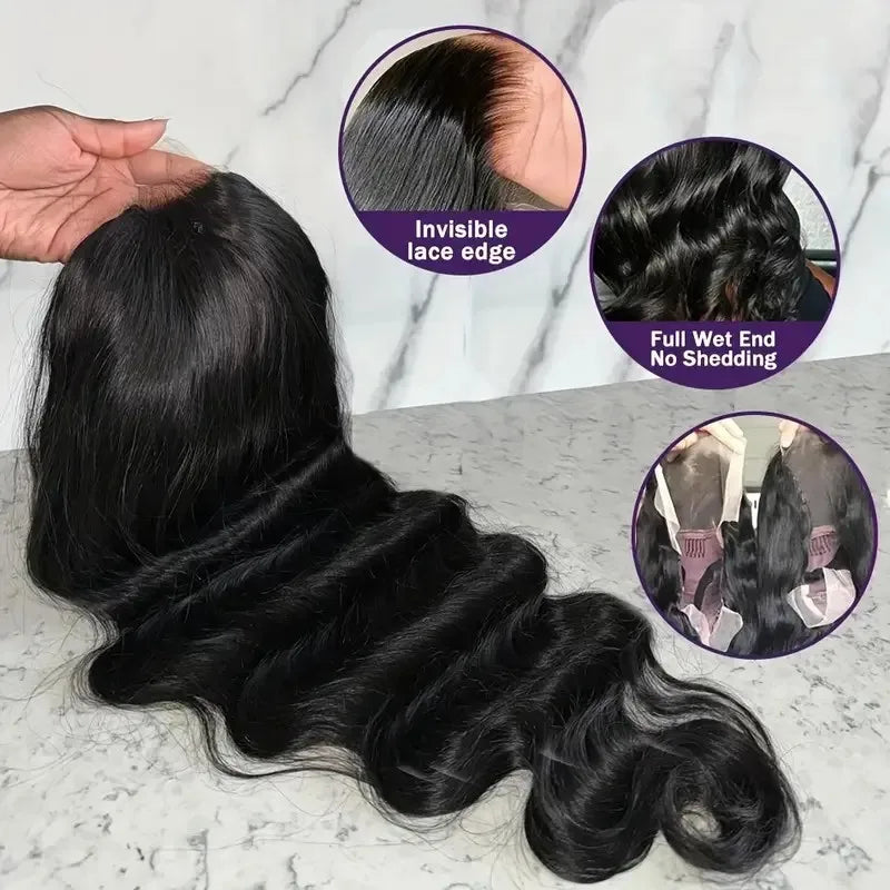 Raw Body Wave 200% Density 30 inch 13x6 HD Lace Front Human Hair Wigs Natural Color 13x4 Frontal Wigs Women Closure Wigs