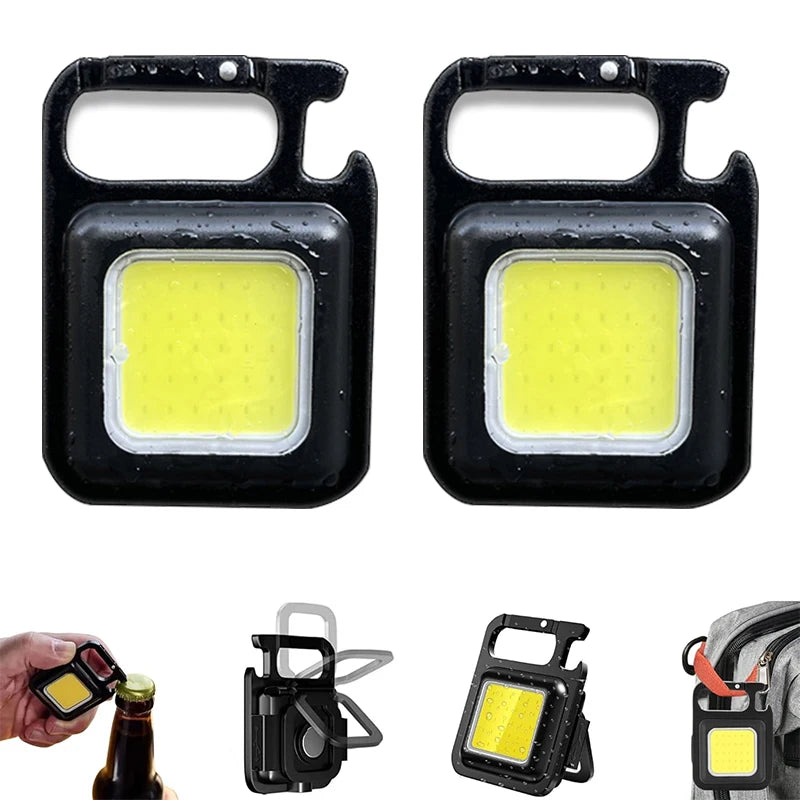 1/2/3/5pcs Mini LED Flashlight COB Keychain Light Rechargeable Waterproof Camping Lamps Searchlight for Outdoor Fishing Hiking