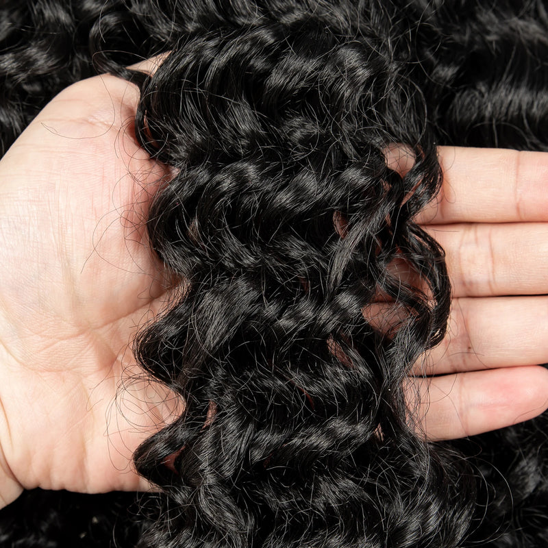 Cornrow Braided Curly Hair Wig Deep Wave Synthetic Hair Wigs with Baby Transparent 13x6 Lace Frontal 16in Hair Fits Black Women