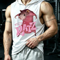 Pink Ratz Unisex Sleeveless Hooded Tank Top Y2K Retro Aesthetic Animal Print Cute Rat Graphic Hood Vest Streetwear for Men & Women