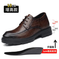 Men's Business High Heeled Leather Shoes Casual Thick Sole 10cm Height Increasing Hand Painted Pattern Trendy Formal Dress Shoes
