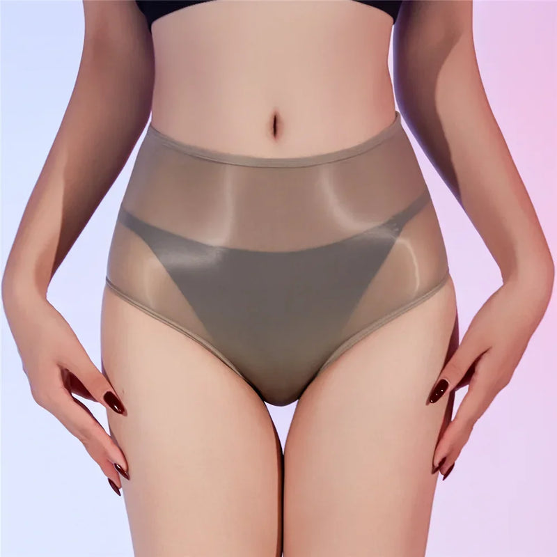 Sexy Unisex Oil Shiny Sheer See Through Boxer High Elastic Safety Short Smooth Bottom Wear Glossy Ultrathin Underwear Slim  Body