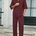 Commuter Suit Casual Shirt Solid Color Short Sleeve Pants | SAMAG