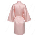 Solid Satin Night Robe, Elegant Half Sleeve V Neck House | SAMAG