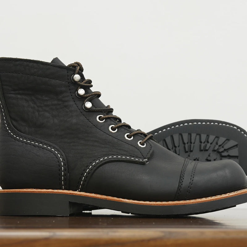 Durable Goodyear-Welted Stitchdown Rugged Style Work Boots Heritage Genuine Leather Moctoeboots For Men 8084 Iron Ranger Boots