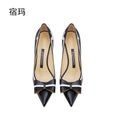 Women Pumps Black Slingbacks Women's 2026 Trend Butterfly-Knot High Heels Luxury Cinderella Pointed Toe Pumps Party Ladies Shoes