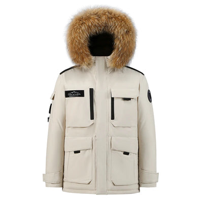 New White Duck Down Jacket Men Coat Windproof Removable | SAMAG