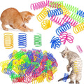 4Pcs Cat Spring Toy, Cat Spiral Toys Interactive for Indoor Colorful Cats Plastic Springs Coil for Kitten Hunting Swatting