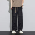 Japanese Style Textured Grid Men's Jeans Plus Size Loose | SAMAG