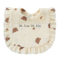 Baby Saliva Towel Muslin Cotton Infant Bibs Kids Feeding Eating Apron Boys Girls Ruffle Towel Toddler Newborn Prints Burp Cloth
