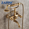 ZAPPO Shower Faucet Clawfoot Tub Shower Systerm Wall Mounted Bathroom Tub Filler with Hand Held Shower Sprayer Vintage