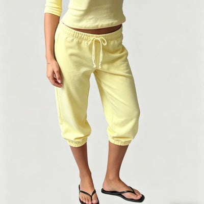 Women Sweatpants Capri Pants Casual Solid Elastic Waist | SAMAG