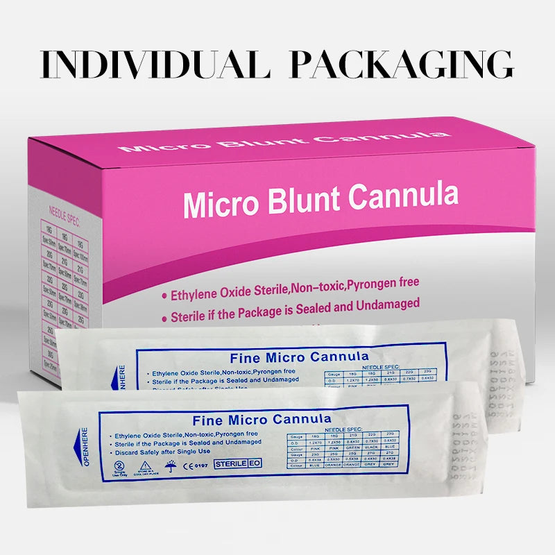18G 22G 25G 27G 30G 25mm 38mm 50mm 70mm Micro Blunt Cannula for Filler Disposable Sterile Package Stainless Steel Blunt Needle