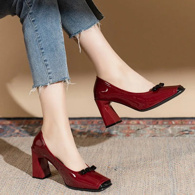 Spring Fashion New Style Square Toe Pumps Elegant Shallow | SAMAG