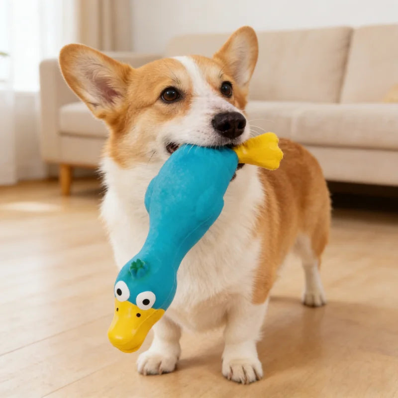Bite Resistant Squeaky Dog Rubber Toy Latex Animal Shapes Chew Toy for Puppy Sound Making Pet Supplies