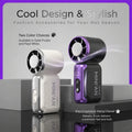 Portable Mini Handheld Cold Compress Fan 199 Speed Adjustable Digital Display Turbo Bladeless Fan USB Rechargeable Cooling Fan