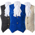 Men's Vest Gentleman Retro Medieval Elegant Renaissance Steampunk Inner Wear Gothic Jacquard Short Vest Single-breasted Business