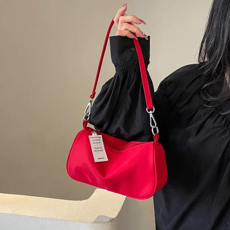 Red Women's Shoulder Bag 2026 New High-End Sensation Underarm Simple Match Commuting Bag Single oulder Handbag Designer Bags