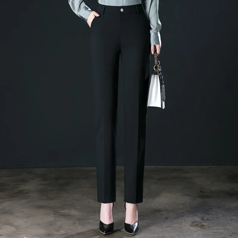 Spring Fall Black Elegant Career Formal Suit Pants Women - View 7 | SAMAG
