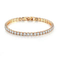 Luxury Simple Stainless Steel Single Row Geometric Square Glisten Full of Zircon Bracelet Women Men Hip Hop Fashion Jewelry Gift