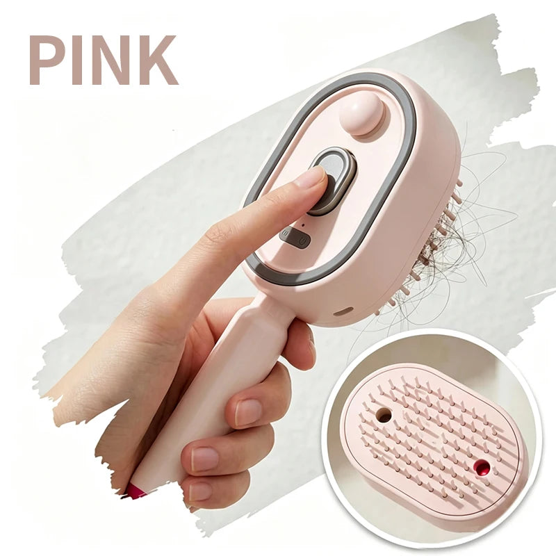 Electric Hair Brush for Anti-Frizz Detangling with Spray, Red Light Therapy & Retractable Teeth Scalp Massage,2026 Upgraded