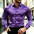 Men's Satin Silk Shirt Luxurious Letter Printed | SAMAG