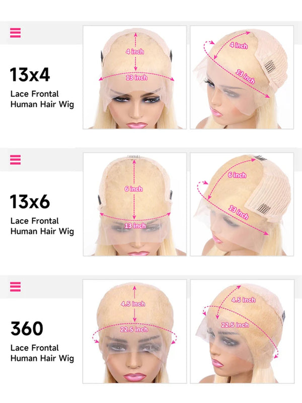 38 40 Inches 360 Lace Frontal Wigs Bone Straight Pre Plucked Transparent Lace Frontal Wig 13x4 13x6 Honey Blonde 613 Lace Front Human Hair Wigs For Women 220 250 Density Free Shipping