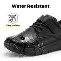 FitVille Men'S Diabetic Shoes Wide Width Leather Oxford Dress Walking Shoe Hook And Loop Orthopedic Sneakers For Swollen Foot