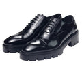 New Design Genuine Leather Casual Dress Oxford Shoes Men Fashion Thick Sole Office Business Wedding Shoes Male Black